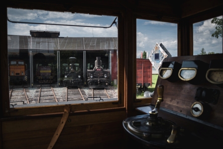 Pohled na rotundu z kabiny lokomotivy Ringhoffer č. 2