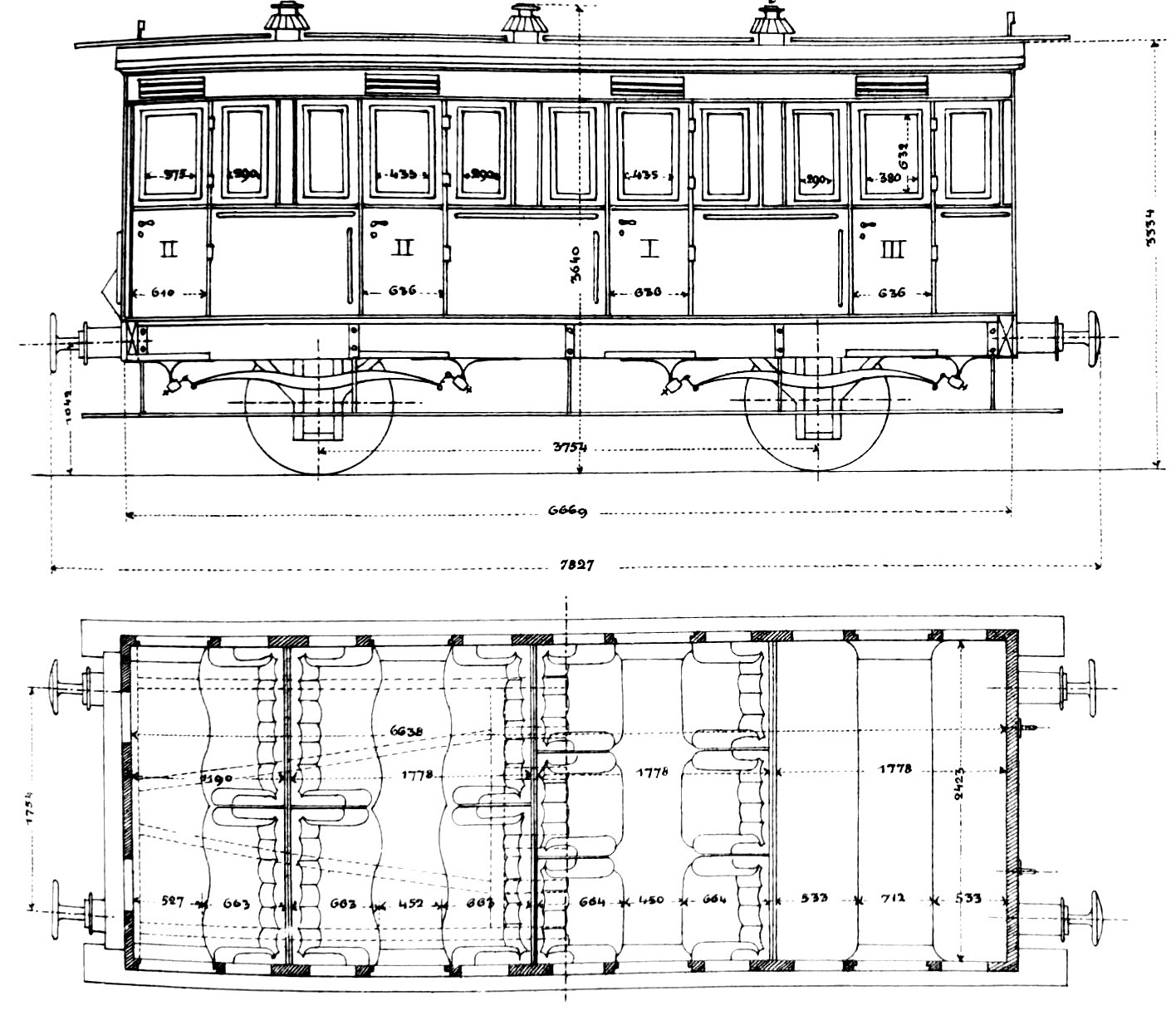 Osobní vůz Pardubicko-liberecké dráhy z roku 1858