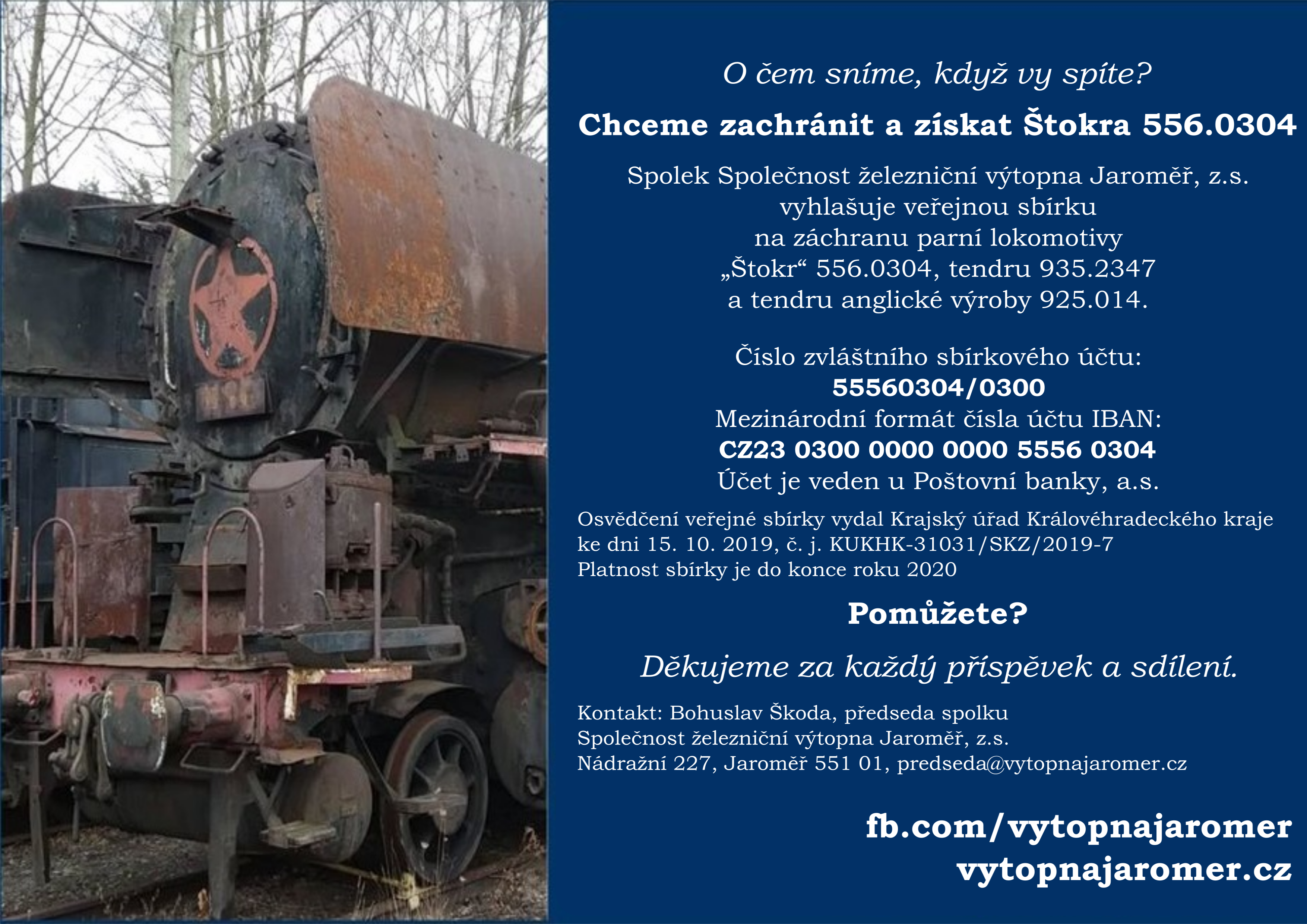 Sbírka na záchranu parní lokomotivy 556.0304
